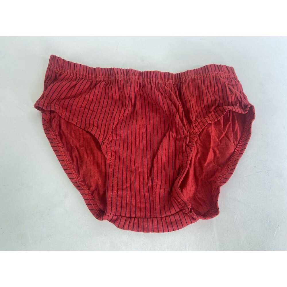 VTG Skintex Low Rise Brief Cotton Underwear Striped Red Mens Size Small